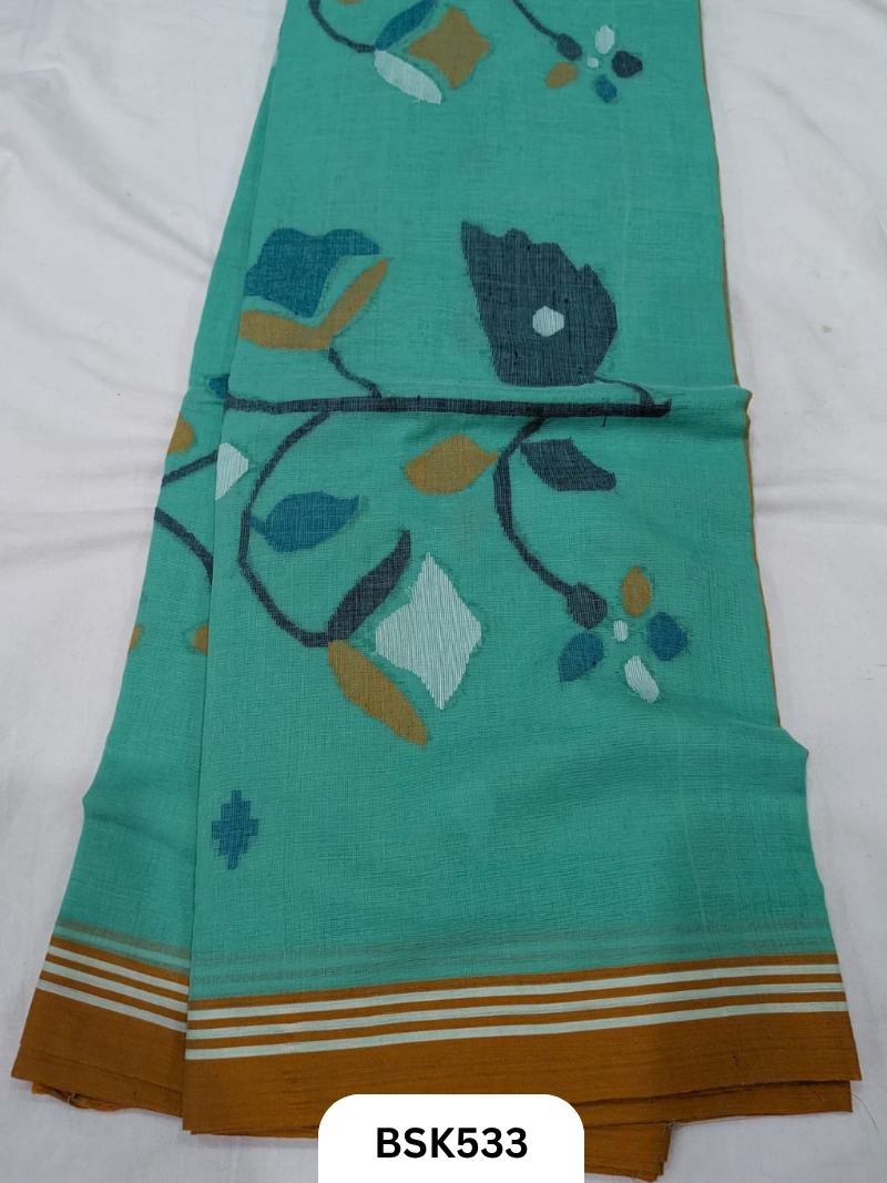 Handloom Pure Mul Cotton With Jamdhani Weave Saree