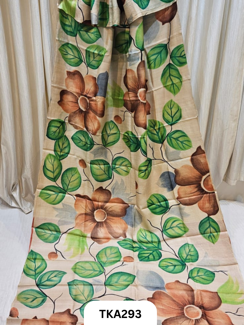 PURE HANDOWEN TUSSAR HAND PAINTED SAREE