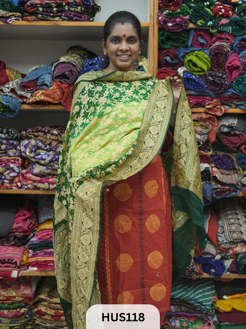 PURE KHADDI GEORGETTE DUPPATTA