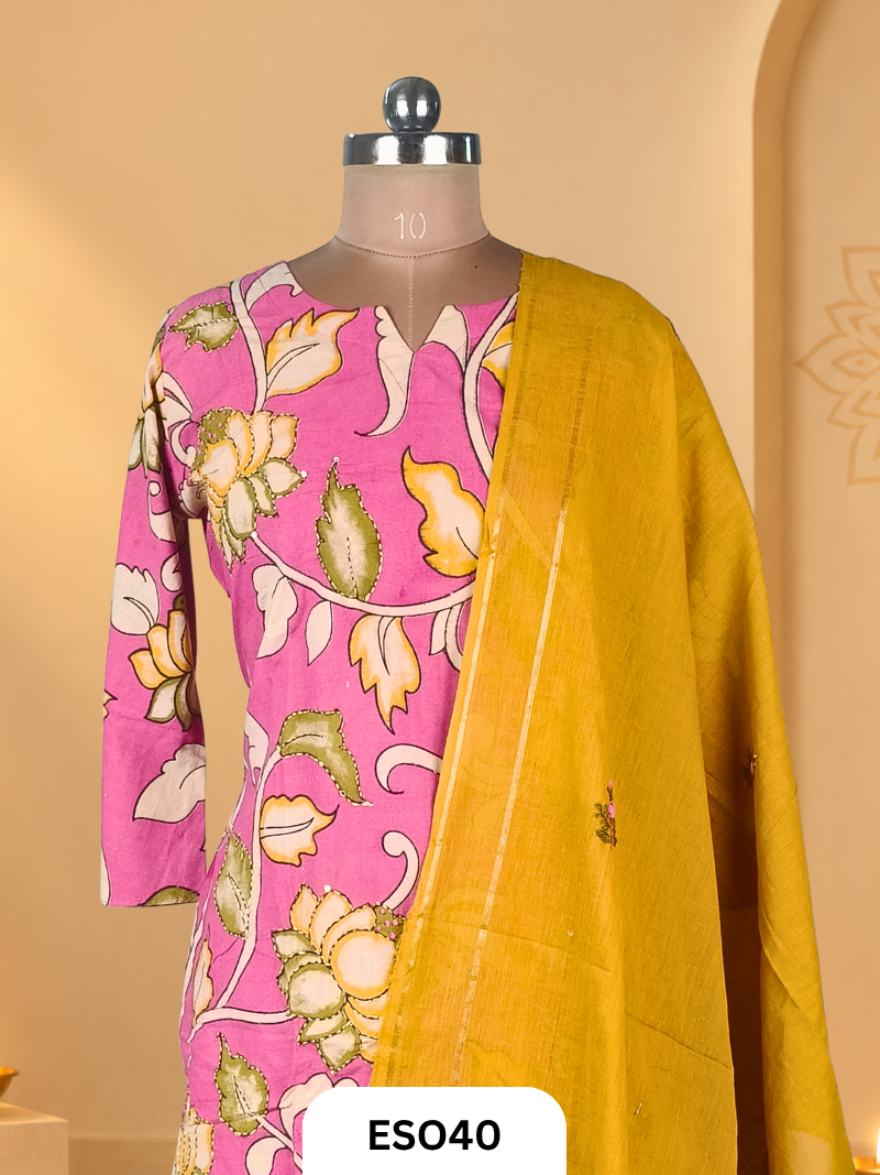 Premium Printed Cotton 3 pcs kurti set