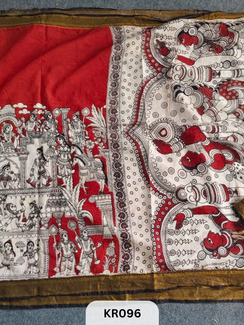 PURE NATURAL KALAMKARI CHENNURI SILK