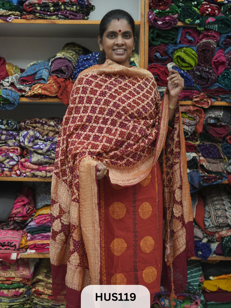 PURE KHADDI GEORGETTE DUPPATTA