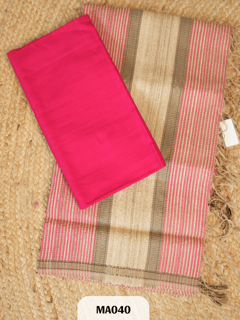Handloom Maheswari Silk Pattu Salwar with Ghicha Jute Work Dupatta Saree Story with Shanmuga Priya
