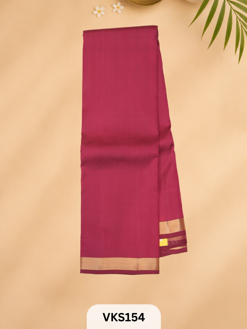 PURE KANCHIPURAM PLAIN SOFT SILK SAREE