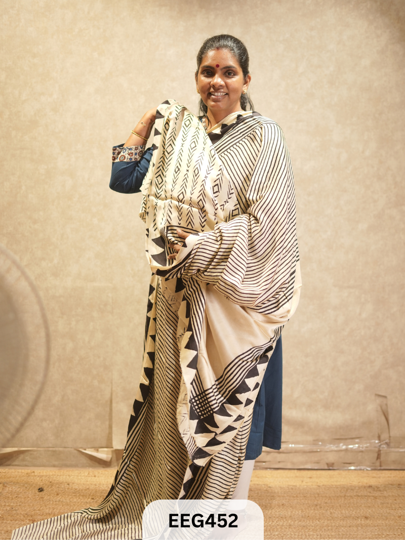 AJRAKH MODAL SAREE- RETRO