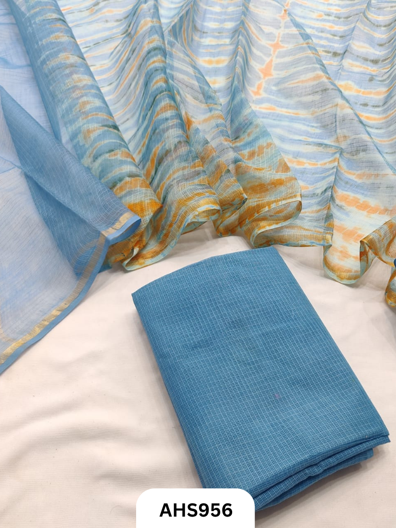 Pure Kota Cotton Shibori Print Dress Material Top & Dupatta 2.5mtr