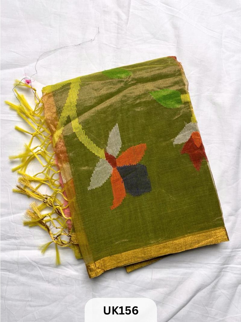 PURE CHANDERI WITH MUSLIN FUSION SAREE