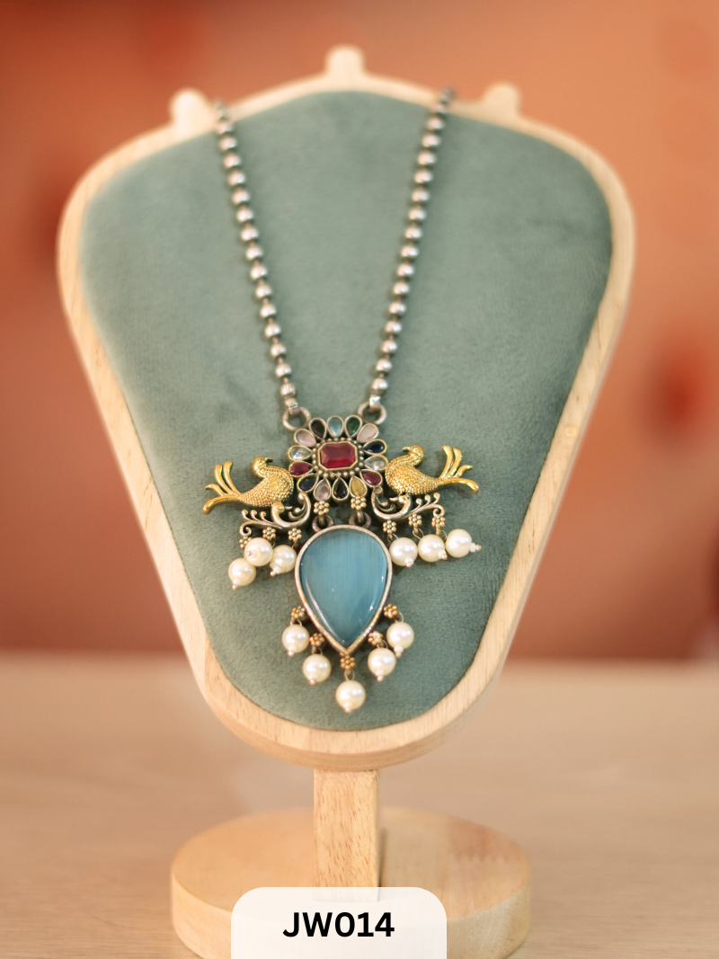 (Monalisa Necklace) Oxidised Neck Set With Handmade