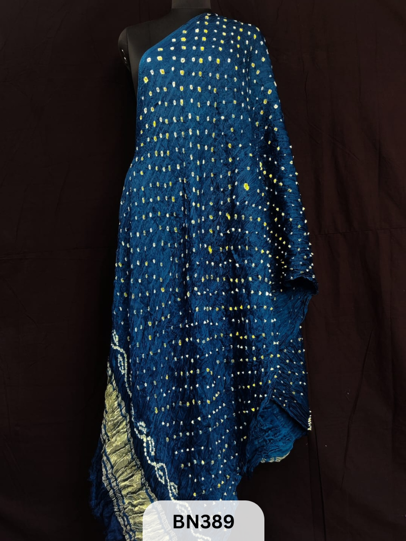 Bandhani with lagidi patta Dupatta