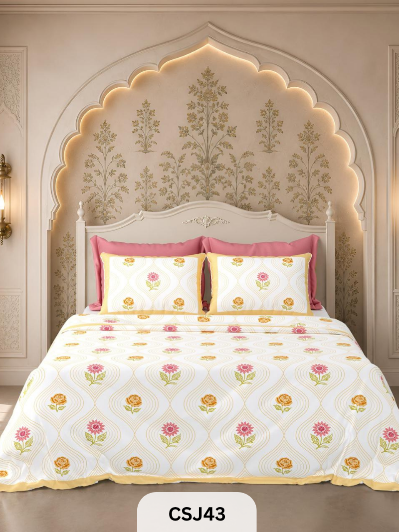 Tulip BedSheets With 2 Pillow Covers 102*108