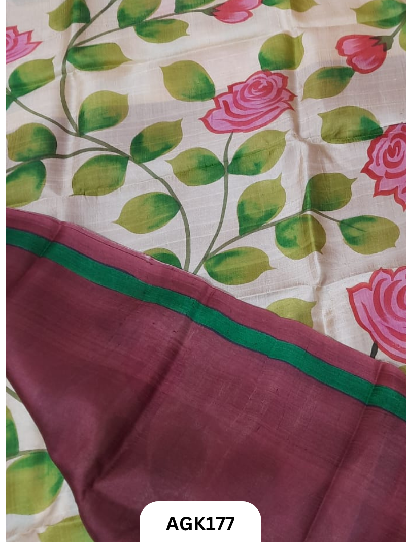Murshidabad Silk 4Ply Hand Printing Work