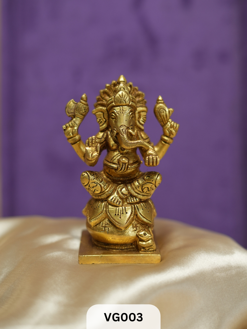 HANDCRAFTED BRASS GANESHA STATUE