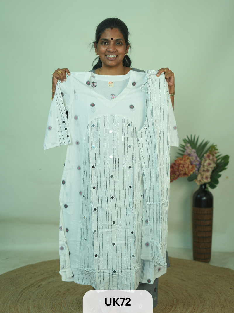HANDLOOM KURTI WITH HAND EMBROIDERY WORK