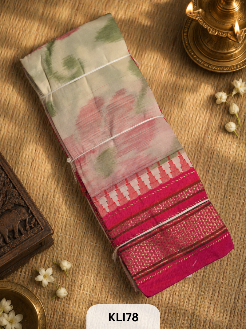 ILKAL POCHAMPALLY TOPI BORDER SAREE