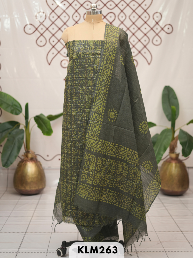 Bhagalpur Semi Tussar 3 pcs salwar set