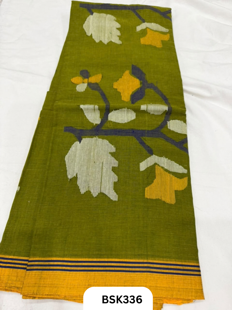 Handloom Pure Mul Cotton With Jamdhani Weave Saree