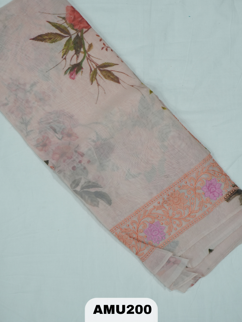 BANARAS RUSSIAN SILK SAREE WITH PRINTED