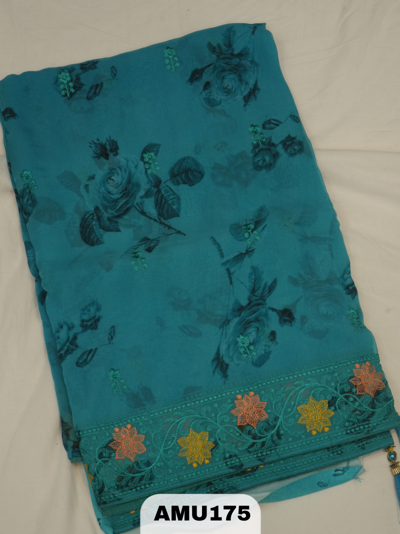BANARAS RUSSIAN SILK SAREE WITH PRINTED