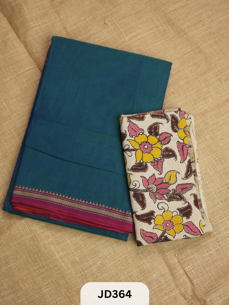 NARAYANAPET ELITE BORDER - 1MTR KALAMKARI BLOUSE FREE!