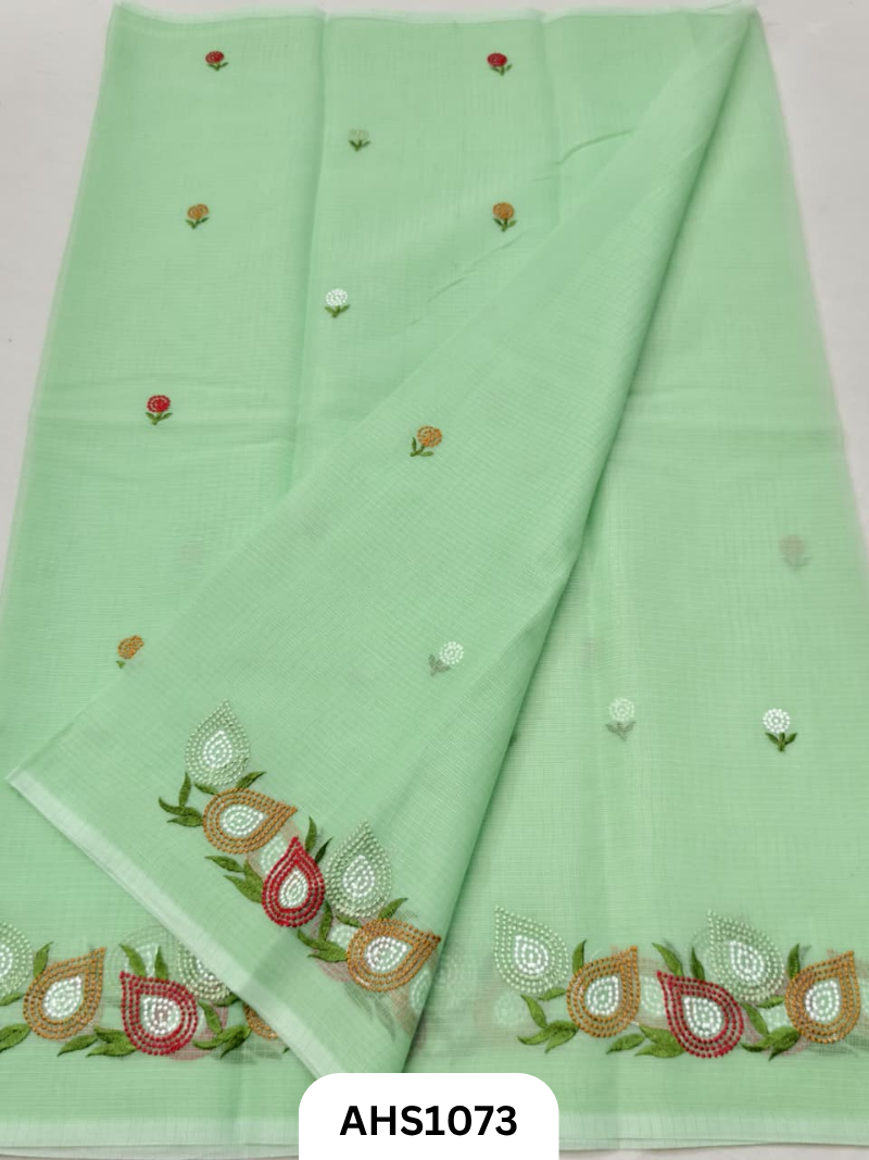 Kota Cotton Embroidery Work Saree with Blouse