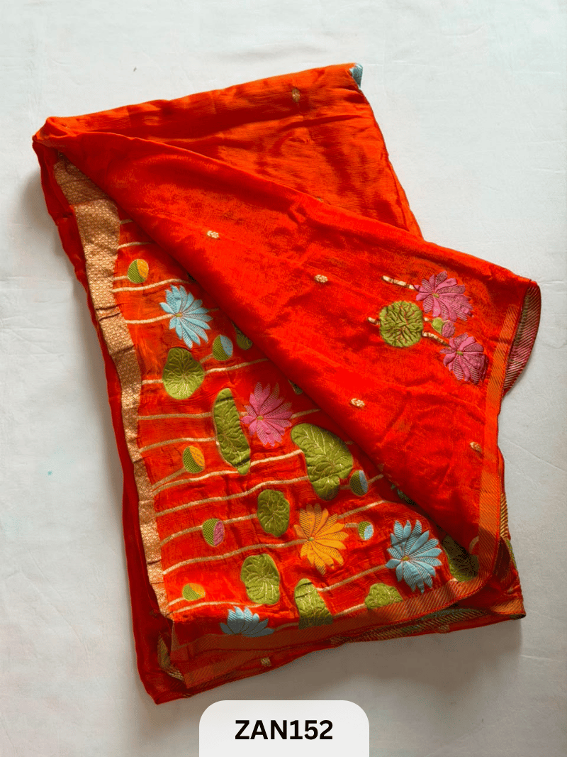 BANARASI CHINON KHADDI MEENA SAREE