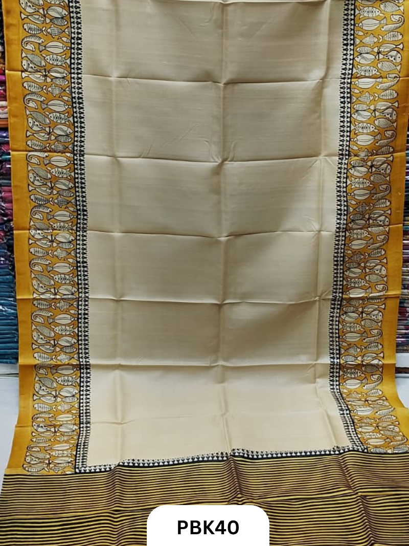 Pure With Out zari Tussar Saree