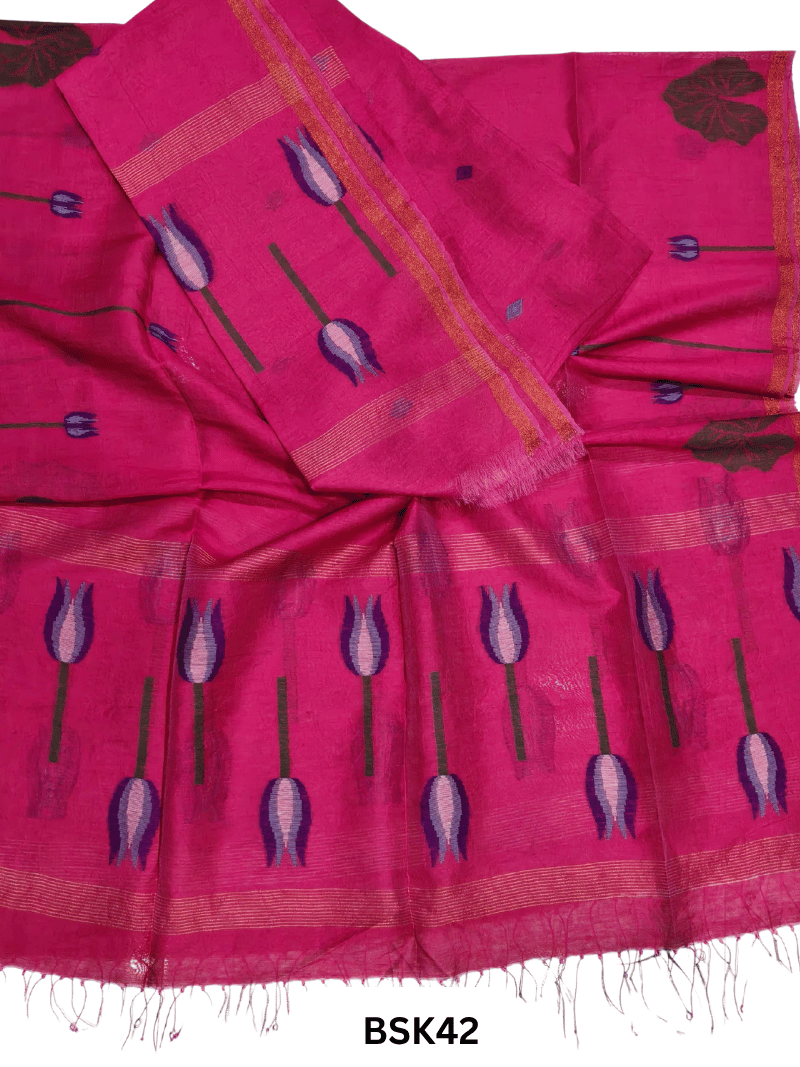 Premium Pure Handloom Linen Silk Salwar Top 2.7 mtr Duppata 2.5 mtr