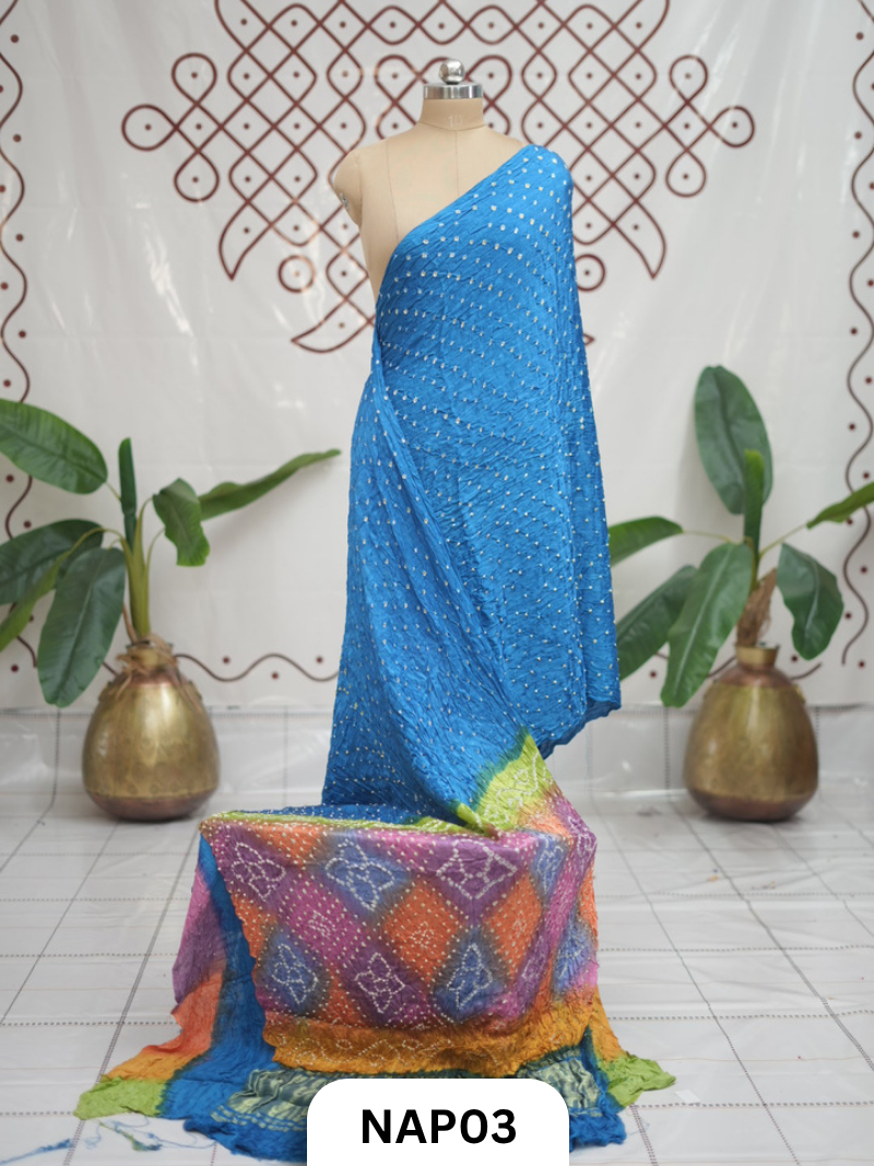 Multi Pallu Bandhani Saree