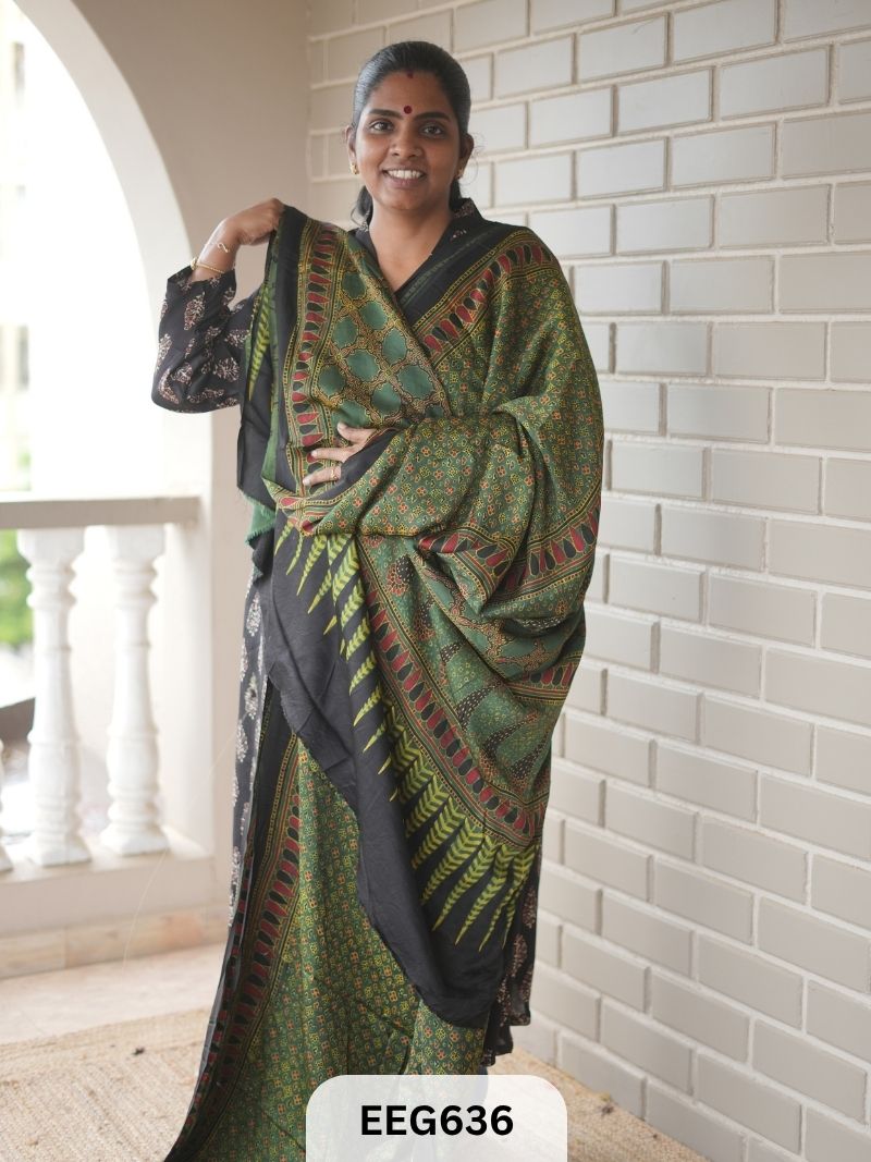 AJRAKH MODAL SAREE - JACKPOT