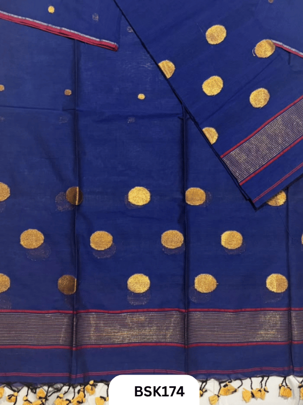 Pure Mulcotton Handloom Polka Salwar Suit Top 2.5mtr and Duppata 2.5mtr