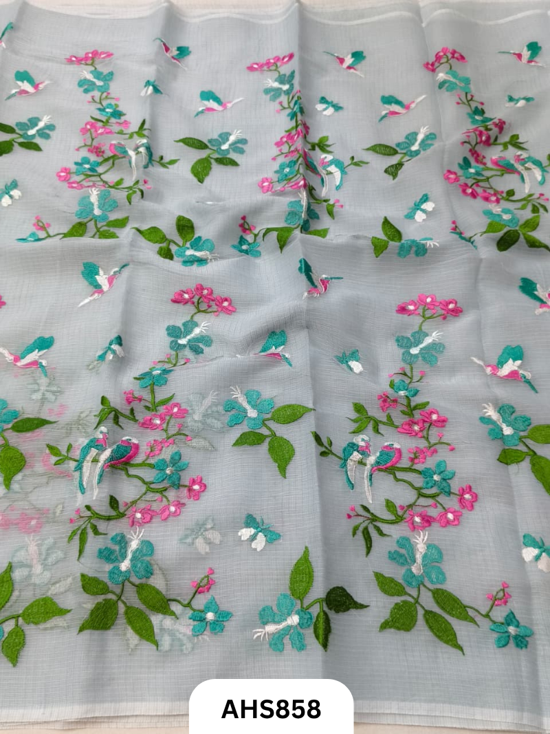 Cotton Kota Embroidery Work Saree