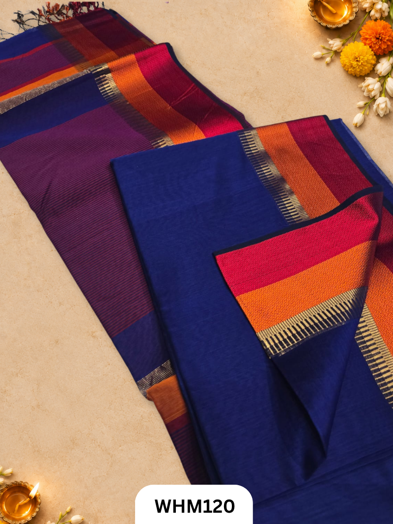 Maheshwari handloom Resham border saree