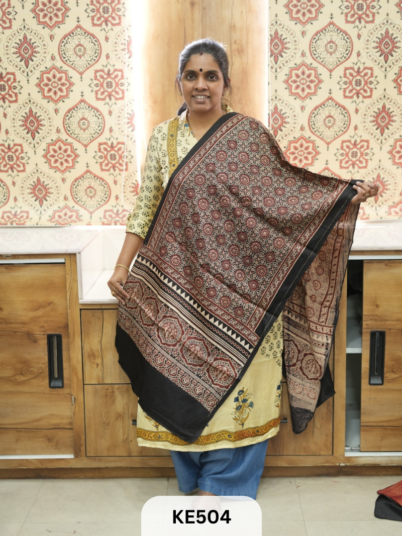 MASHRU HANDBLOCK PRINT STOLE