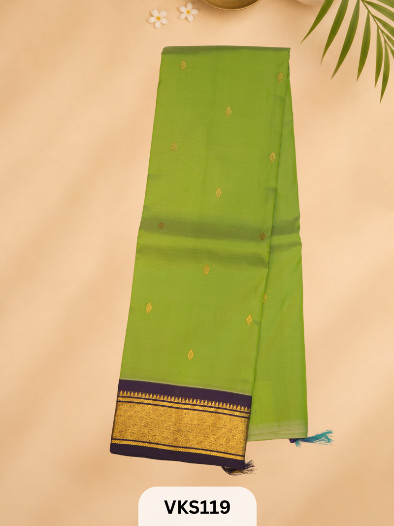 PURE KANCHIPURAM SILK SAREE WITH ONE SIDE BORDER