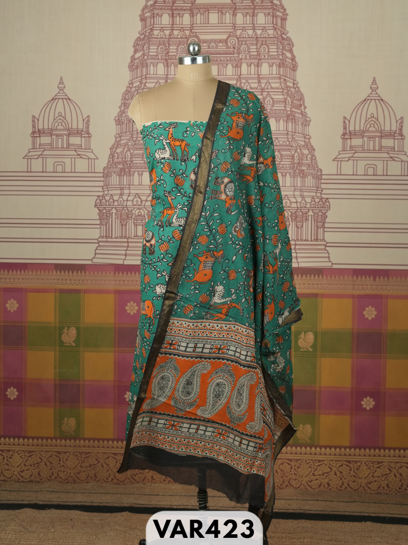 KALAMKARI 2 PCS SALWAR SUIT- top2.5 mtr and duppatta