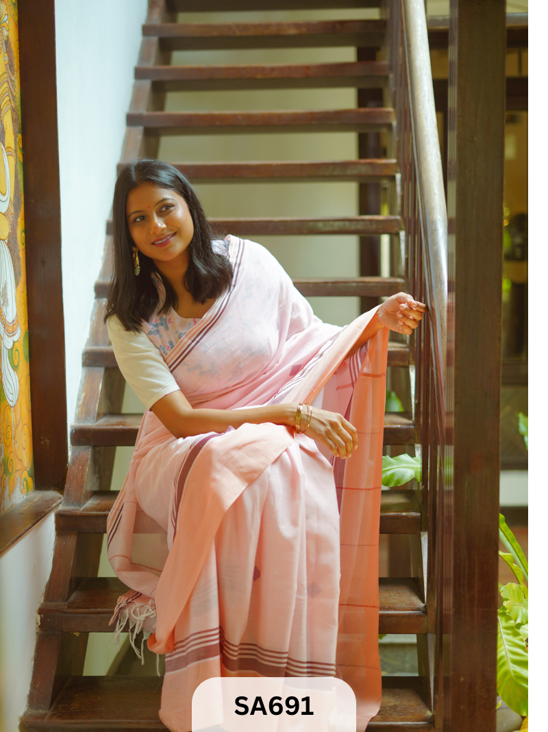 Authentic Handloom Saree | Rosy Pink