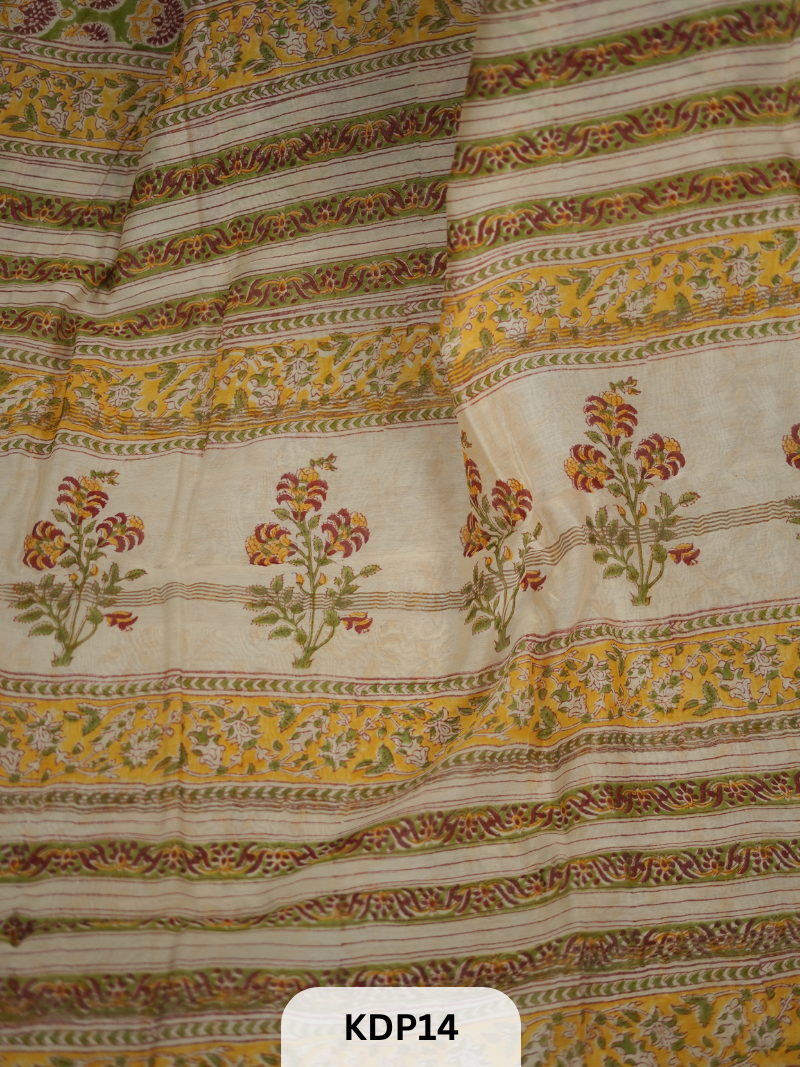 Maheshwari Sanganer Hanblock Print Saree