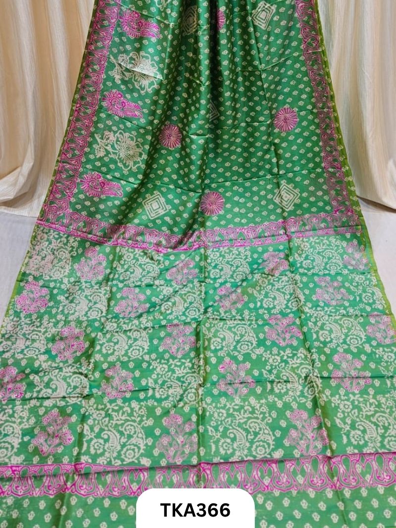 Murshidabad Silk Hand Painted Saree