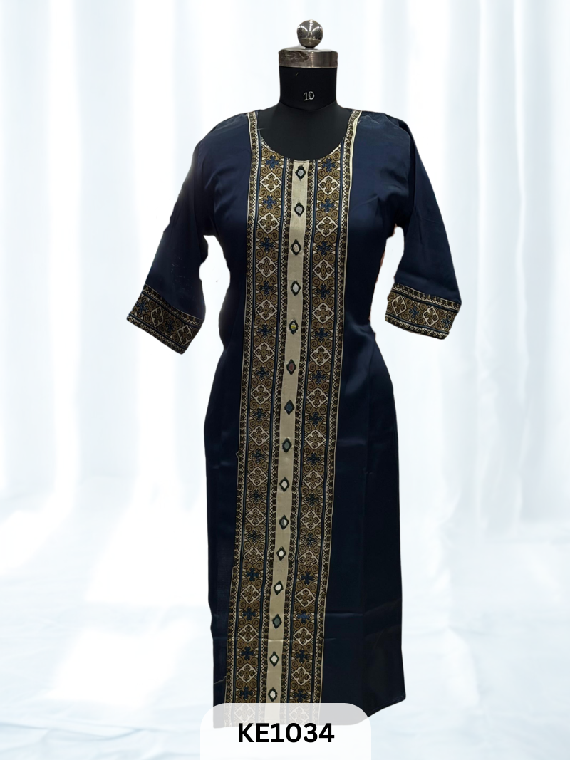 MASHRU SILK PANEL WITH MIRROR WORK - KURTI
