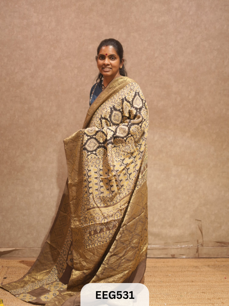 AJRAKH DOLA SILK SAREE