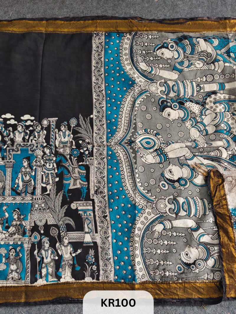 PURE NATURAL KALAMKARI CHENNURI SILK