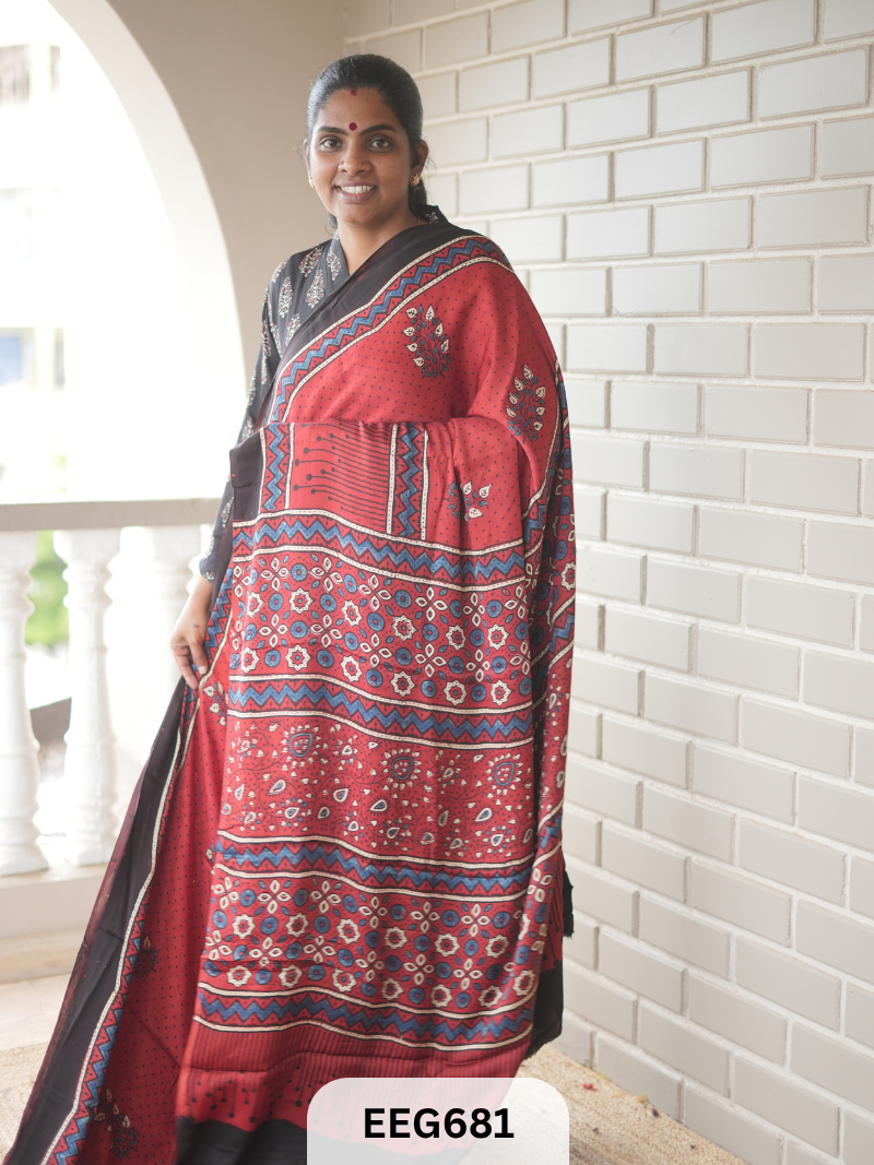 AJRAKH MODAL SAREE - JACKPOT