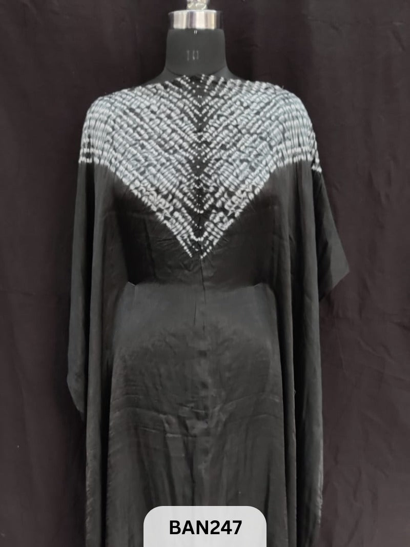 SEMI GAJI SHIBORI VIMKO PLAIN 2D EDGING UNSTITCHED KAFTAN