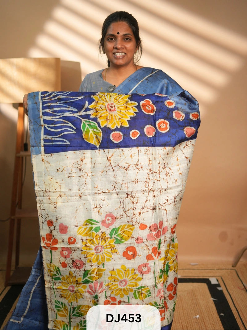 MURSHIDABAD SILK SAREE HAND PAINTED