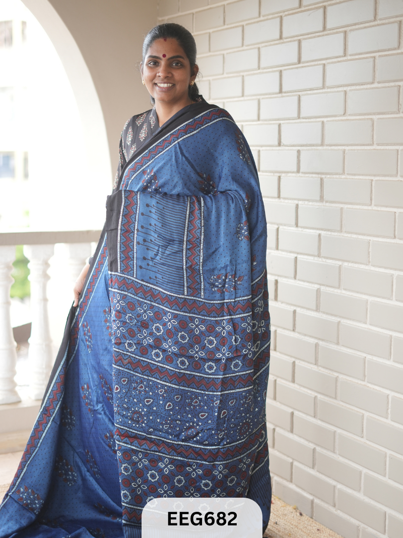 AJRAKH MODAL SAREE - JACKPOT