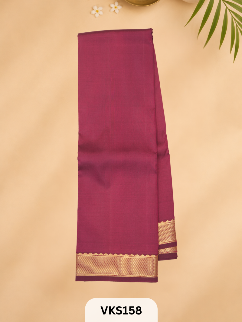 PURE KANCHIPURAM PLAIN SOFT SILK SAREE
