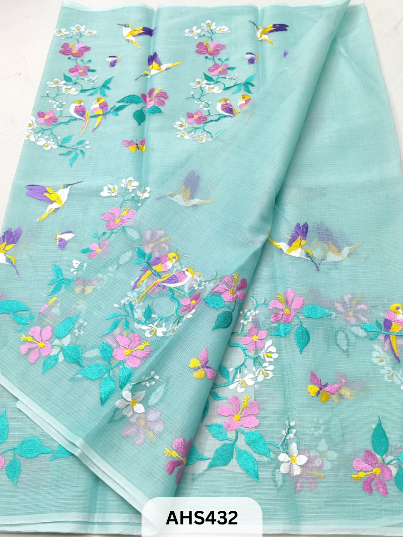 COTTON KOTA EMBROIDERY WORK SAREE WITH BLOUSE - PRE BOOKING 25DAYS