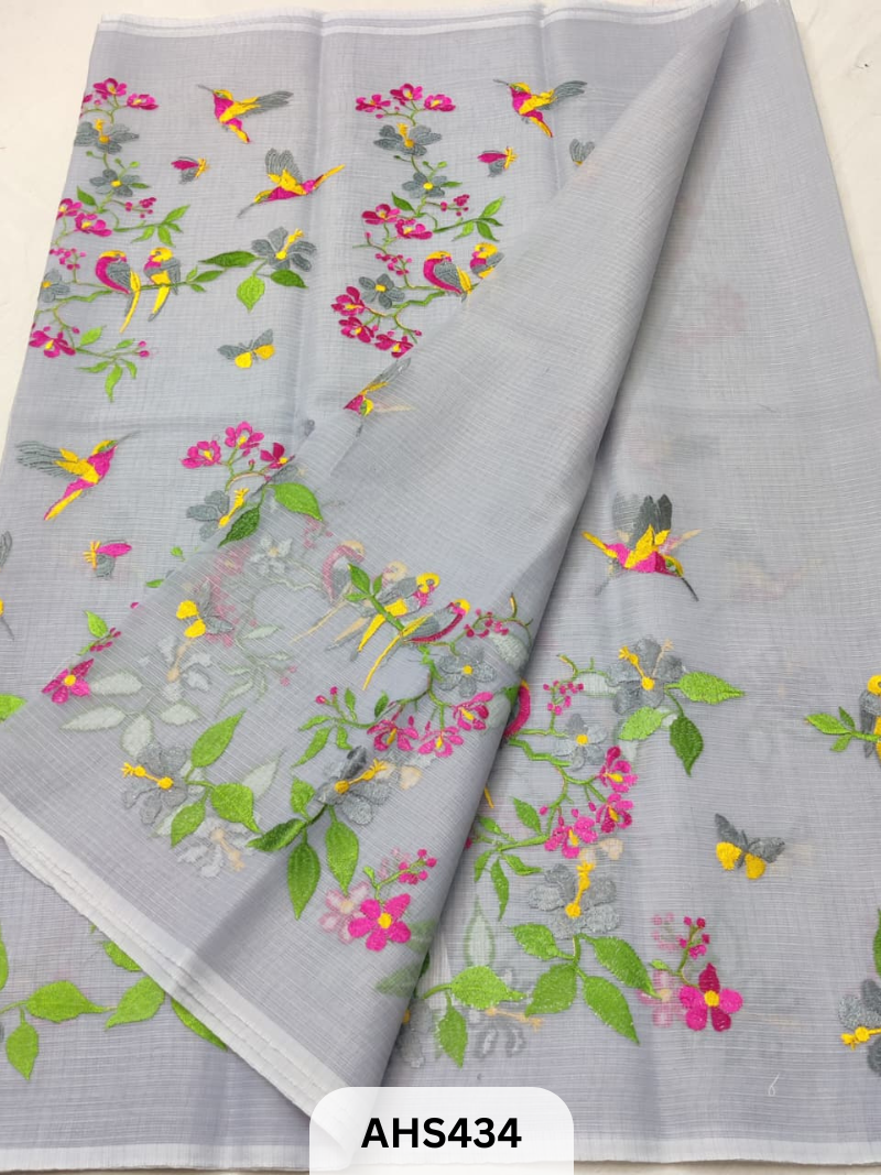 COTTON KOTA EMBROIDERY WORK SAREE WITH BLOUSE - PRE BOOKING 25DAYS