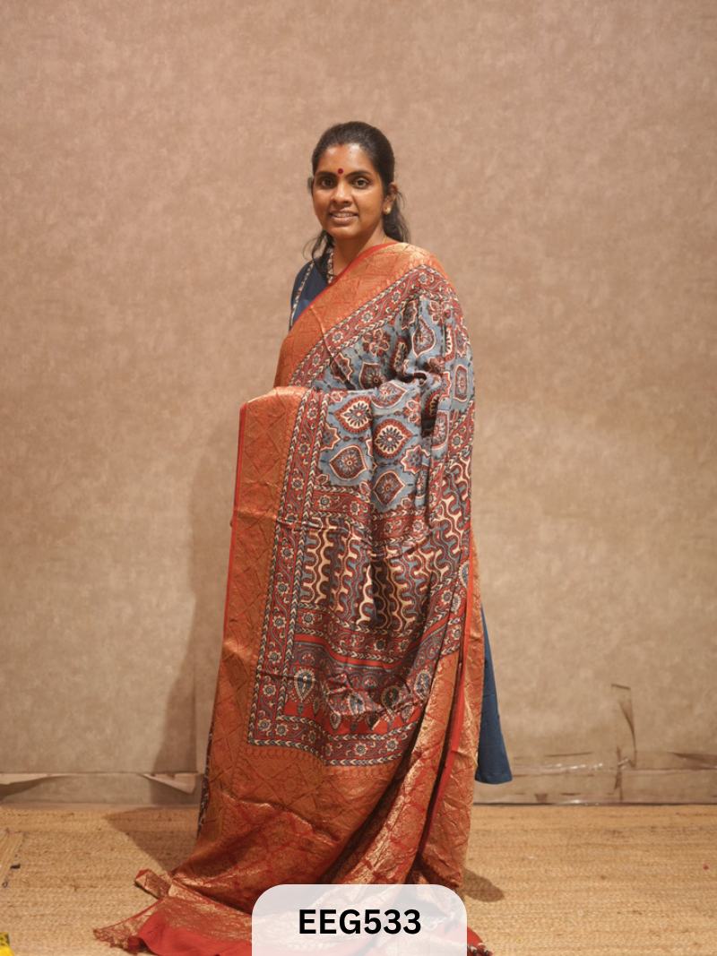 AJRAKH DOLA SILK SAREE