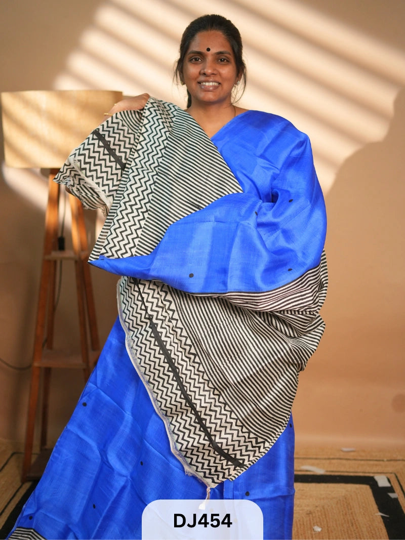 MURSHIDABAD SILK SAREE HAND PAINTED
